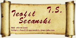 Teofil Sečanski vizit kartica